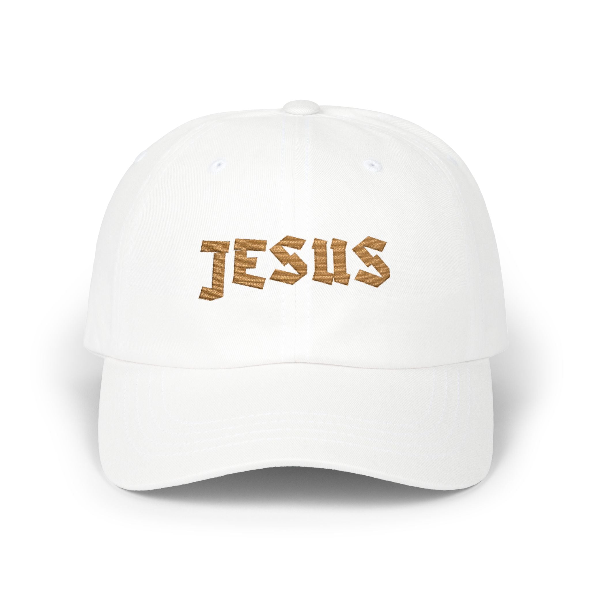 JESUS Gold Foil Embroidered Classic Baseball Dad Hat