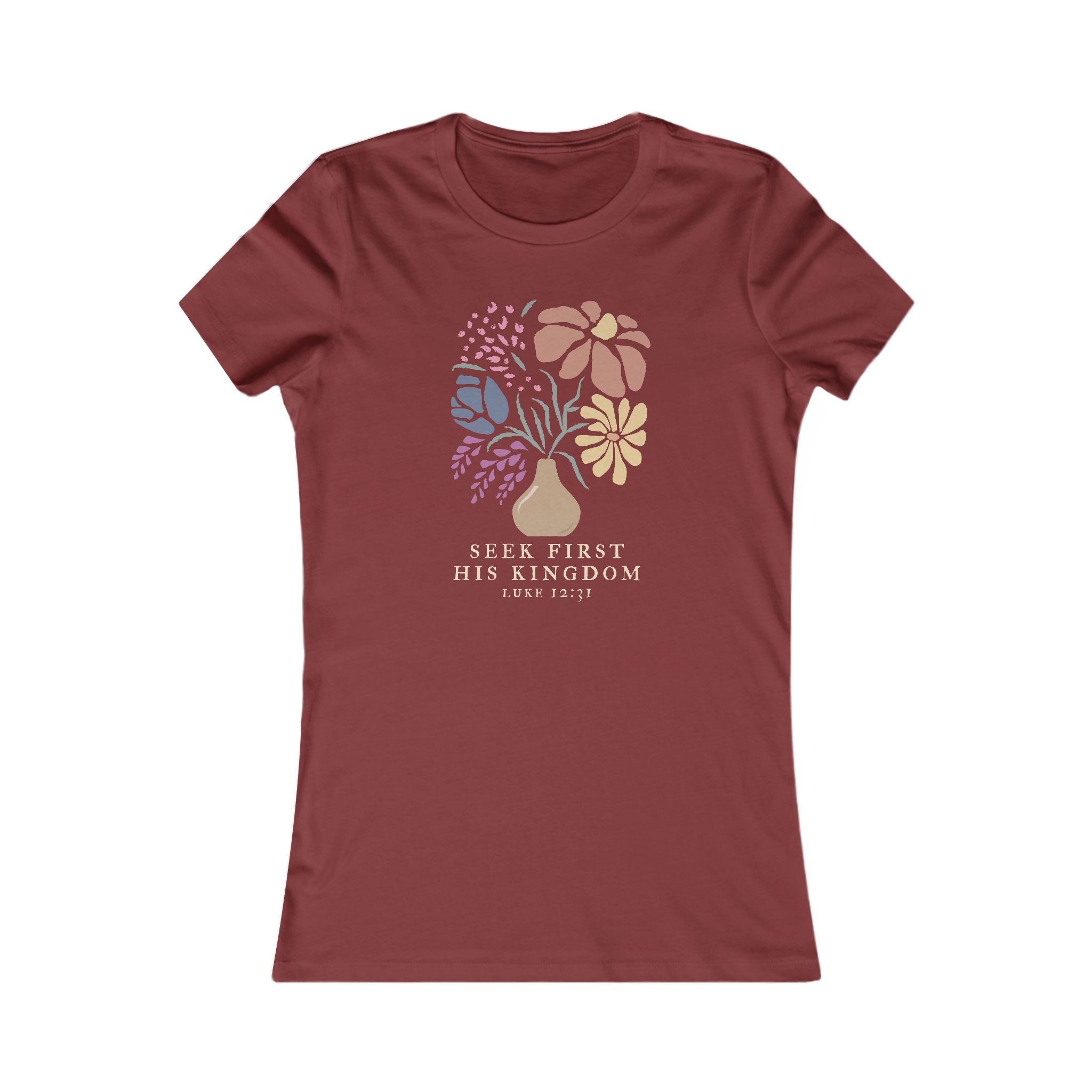 Seek First His Kingdom - floral fitted tee