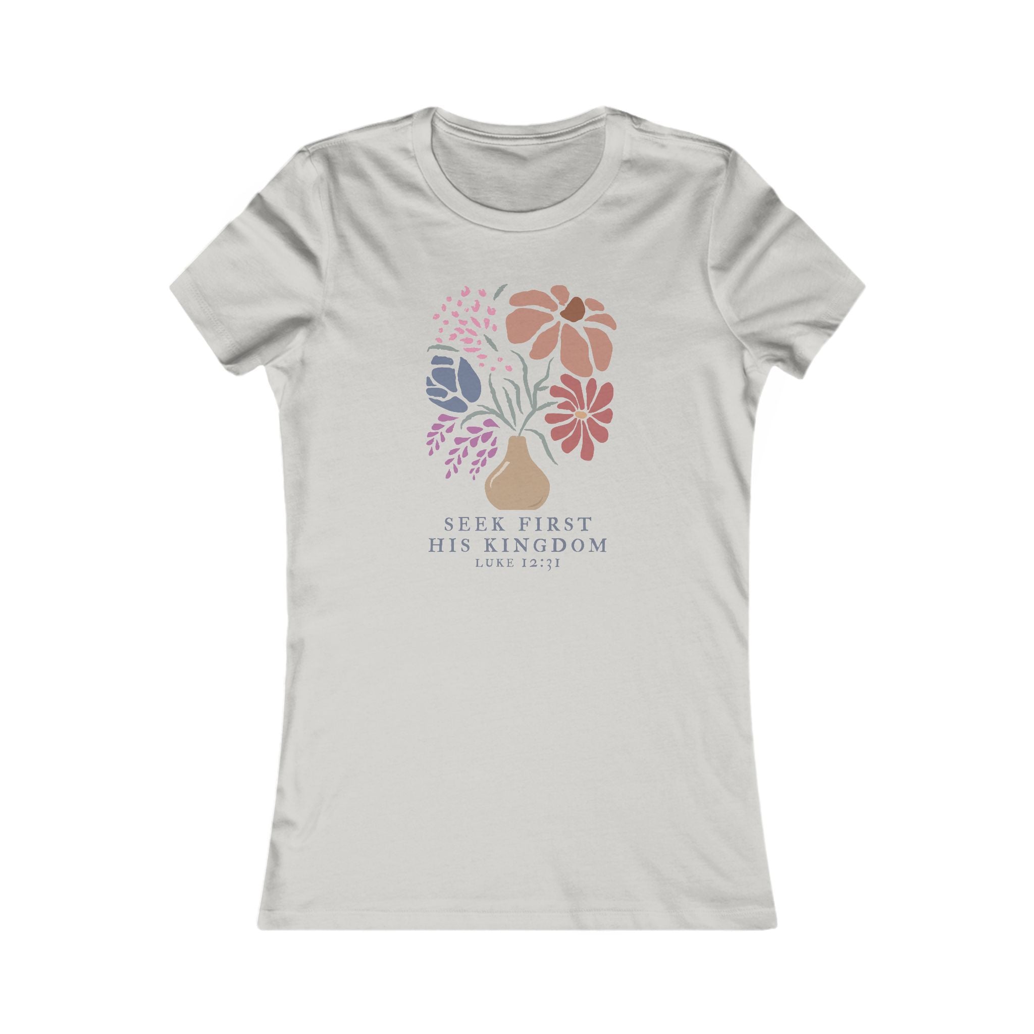 Seek First His Kingdom - floral fitted tee