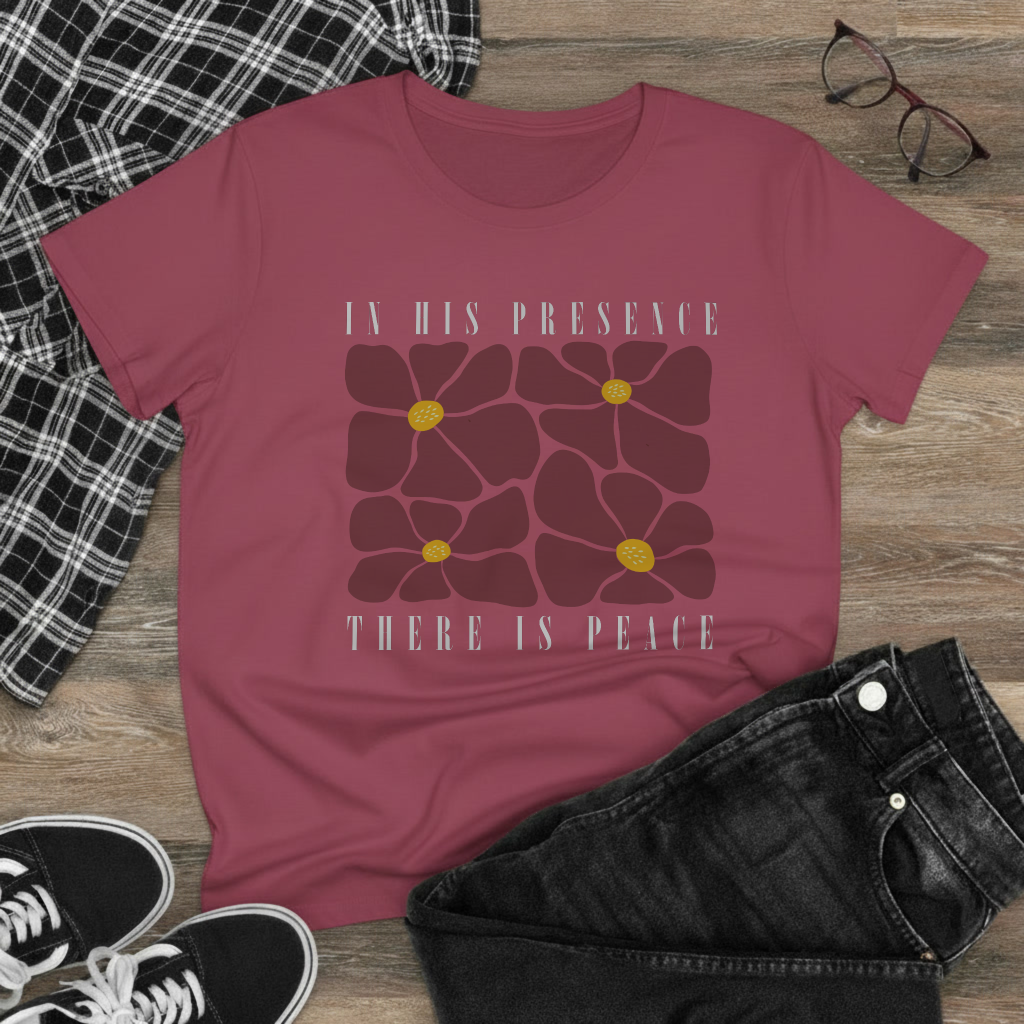In His presence there is peace - fitted tee