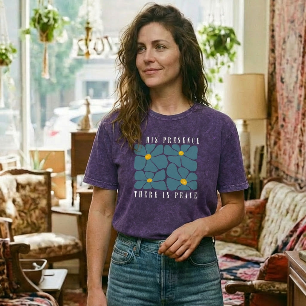 In His Presence mineral-wash tee