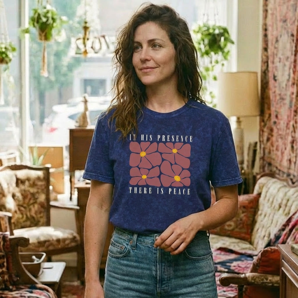 In His Presence mineral-wash tee