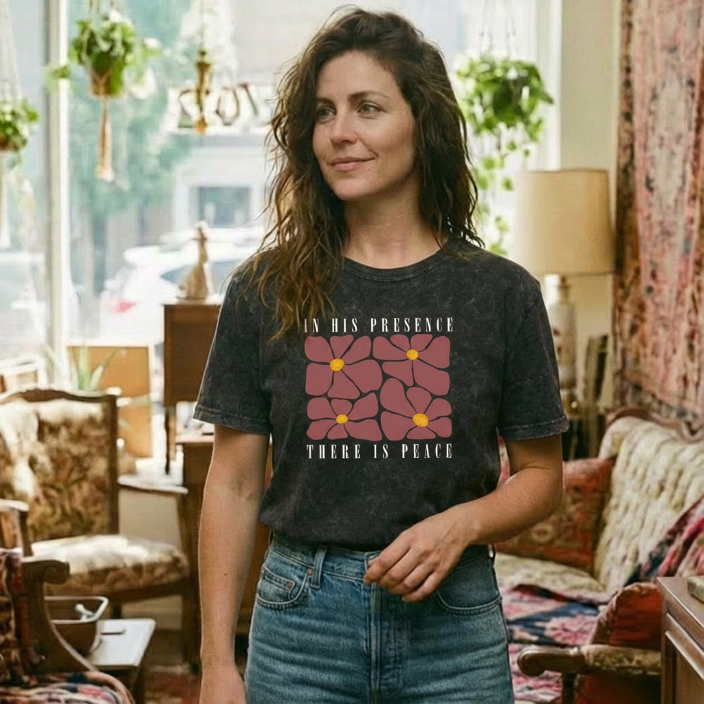 In His Presence mineral-wash tee