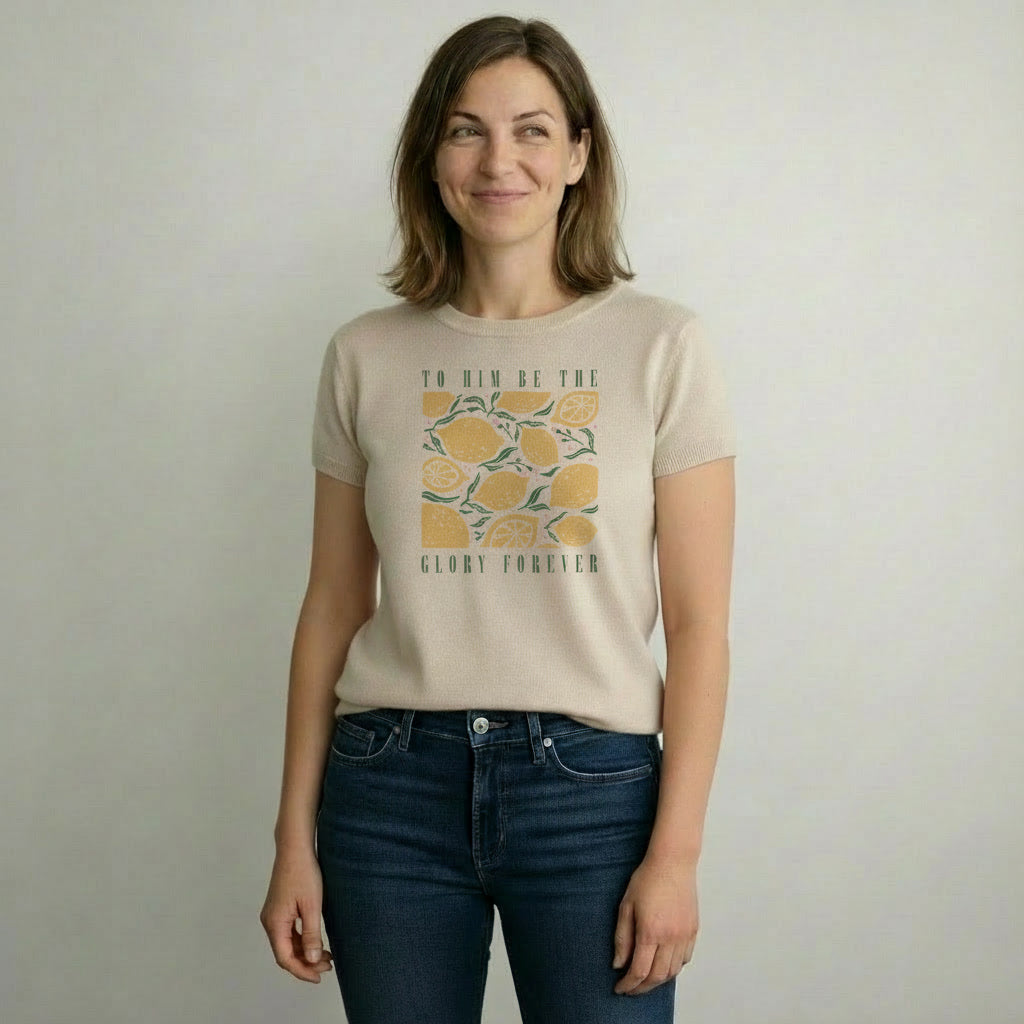 To Him Be the Glory - fitted tee