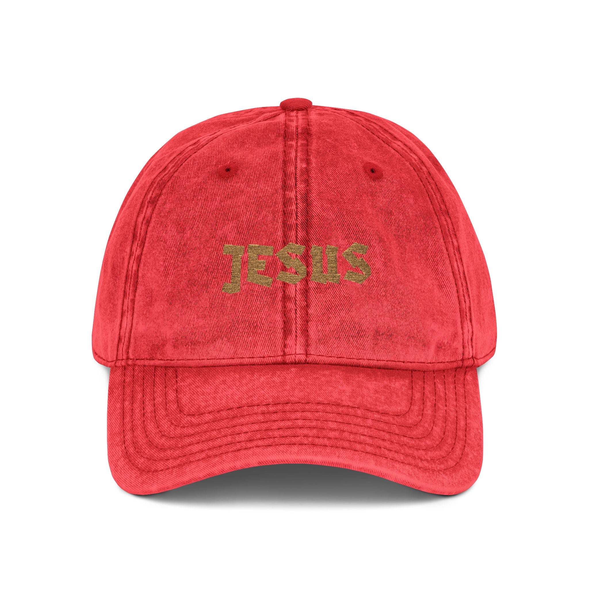 Embroidered 'JESUS' Vintage Cotton Cap Distressed