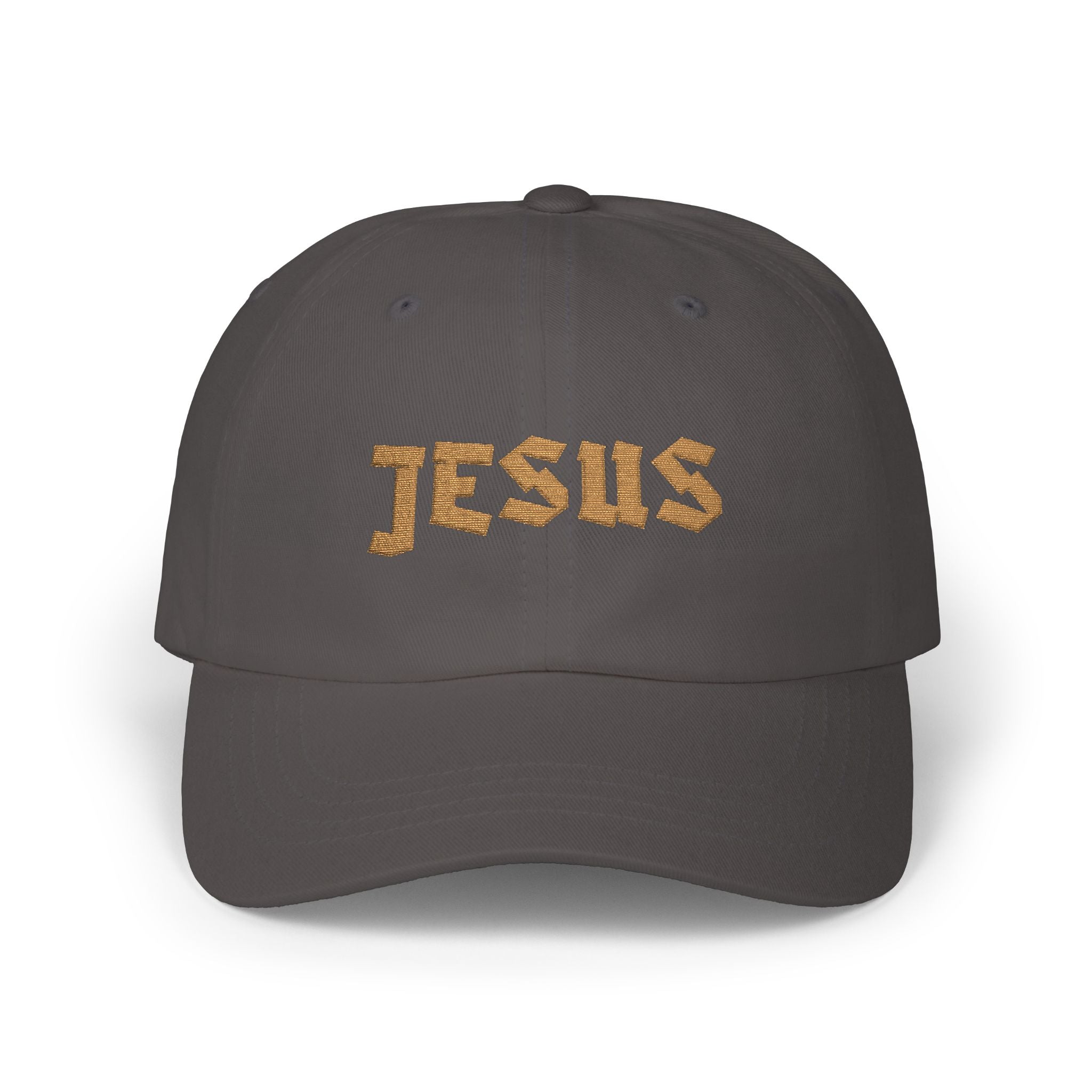 JESUS Gold Foil Embroidered Classic Baseball Dad Hat