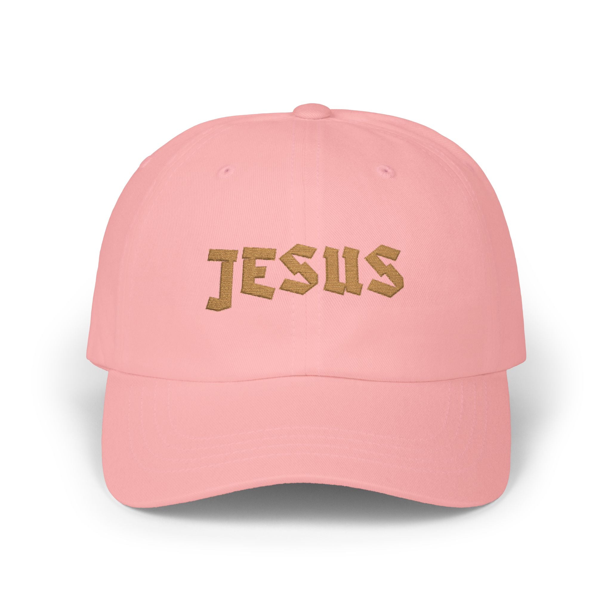 JESUS Gold Foil Embroidered Classic Baseball Dad Hat