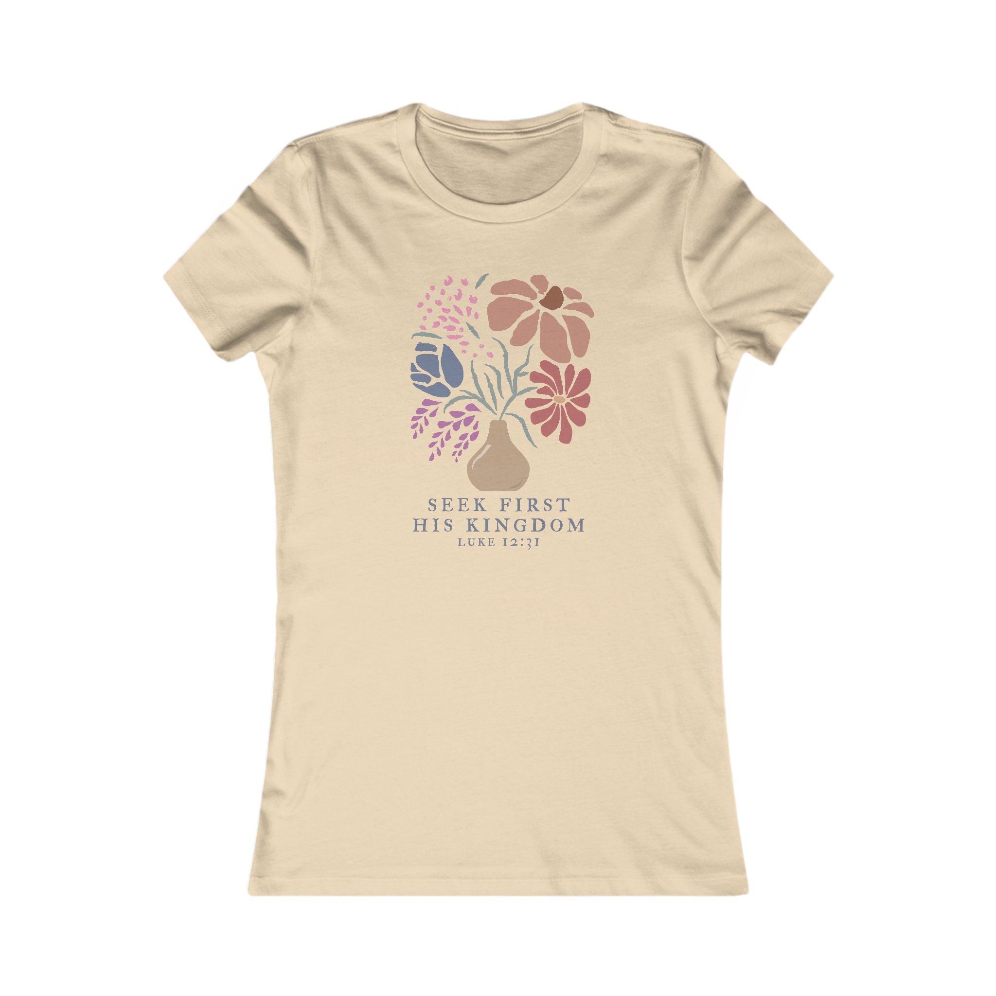 Seek First His Kingdom - floral fitted tee