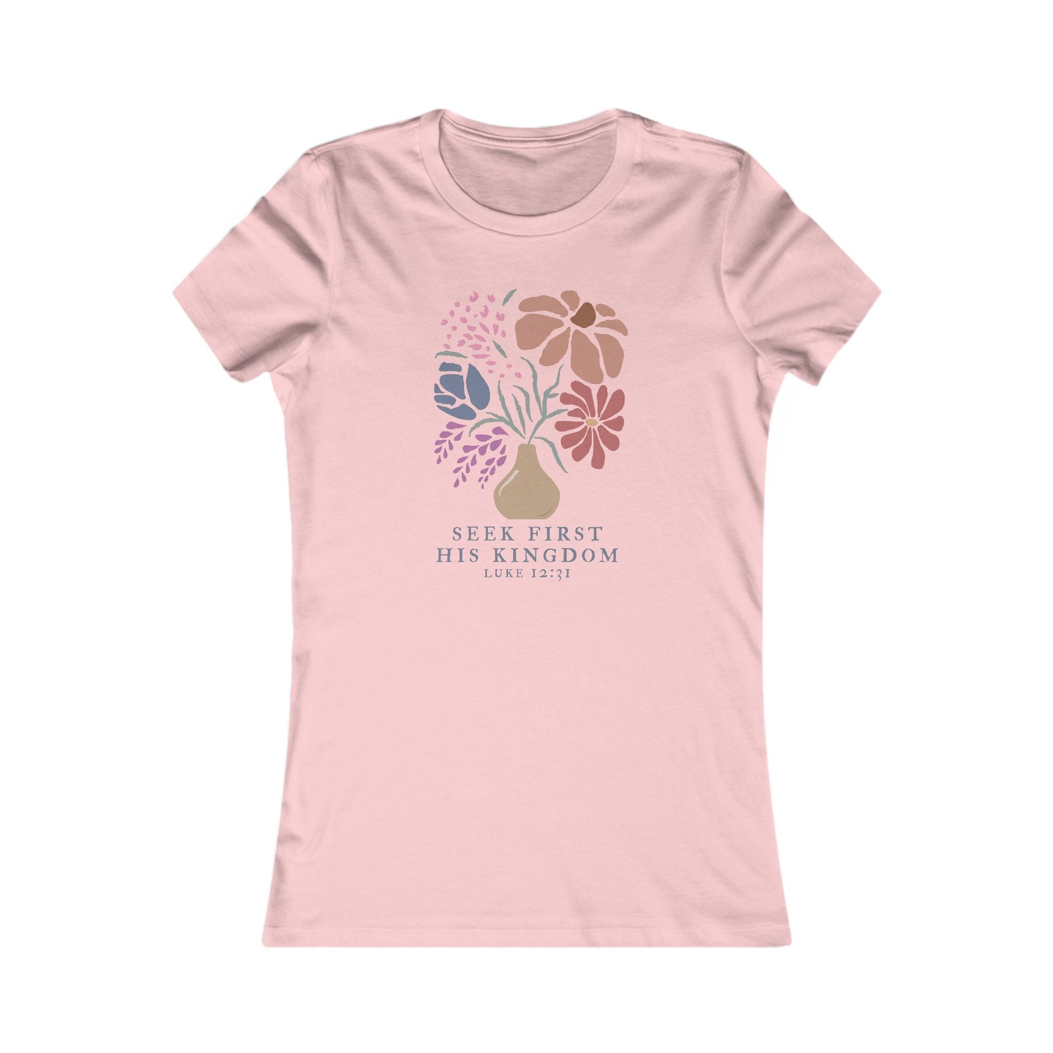 Seek First His Kingdom - floral fitted tee