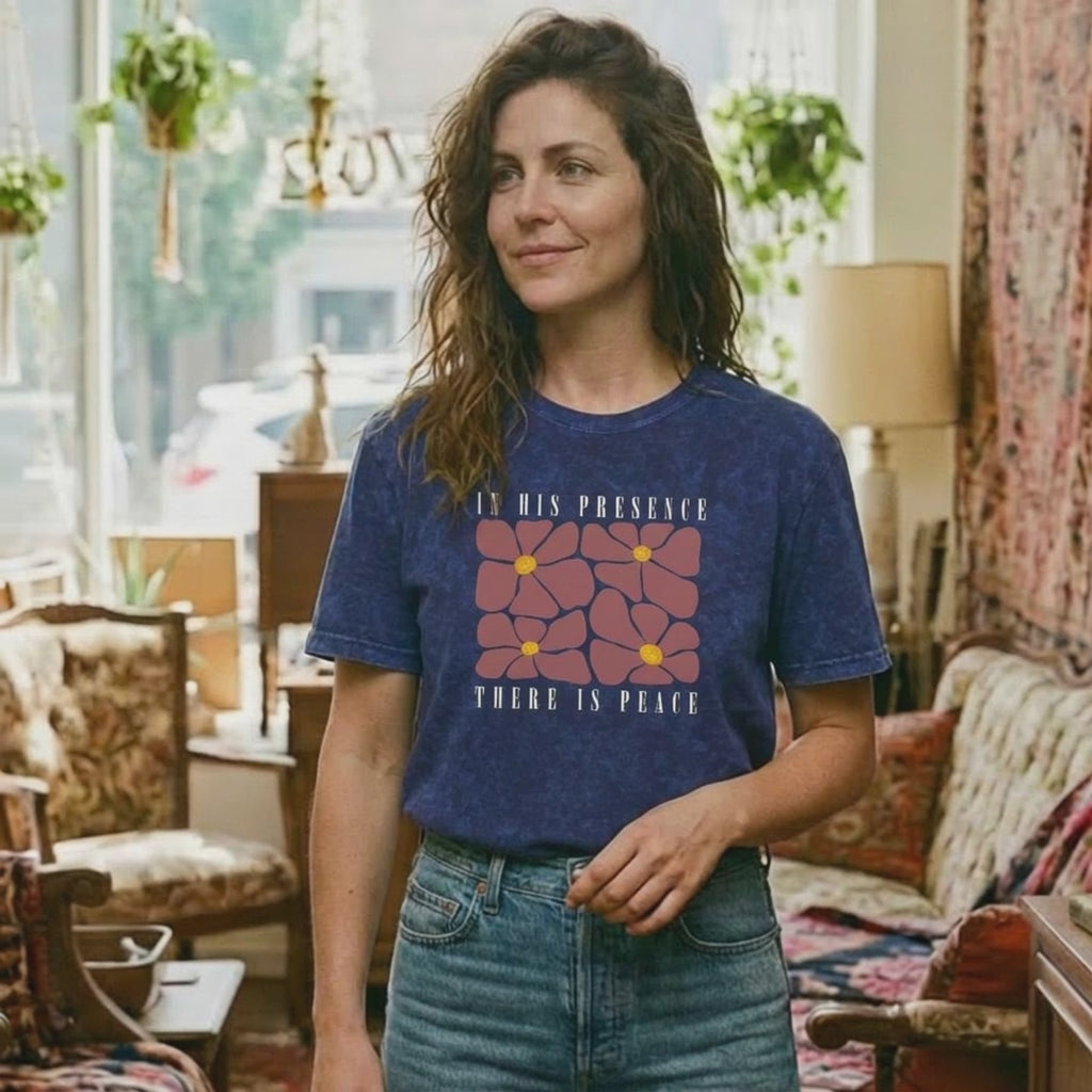 In His Presence mineral-wash tee